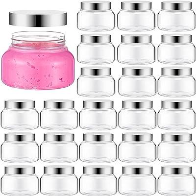 24 Pieces Empty Clear Plastic Jars with Lids Round Storage Containers  Wide-Mouth for Beauty Product Cosmetic Cream Lotion Liquid Butter Craft and  Food