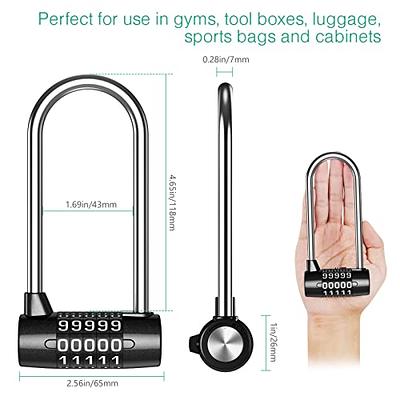 ORIA 5 Digit Combination Padlock, Lengthened Combination Lock, Long Shackle  Gym Lock, Luggage Travel Lock, Updated Safety Lock for Gym Locker