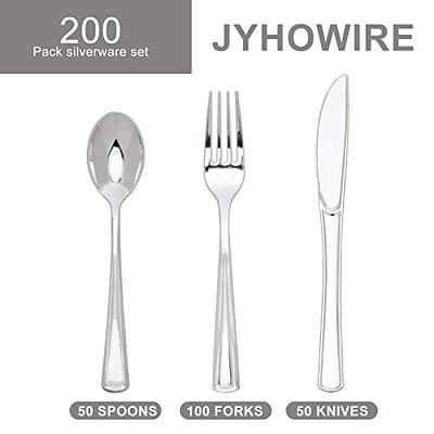  Prestee 100 Clear Plastic Knives Heavy Duty - Silverware Heavy  Duty Plastic Knives, Plastic Knife Cutlery, Elegant Disposable Knives  Pack,Disposable Flatware,Plastic Utensils Set,Disposable Silverware :  Health & Household