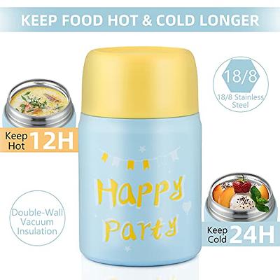 Nomeca Food Thermos Stainless Steel Vacuum Insulated Kids Food Jar with  Folding Spoon, 16Oz Soup Thermos Keep Food Warm/Cold, Wide Mouth &  Leakproof