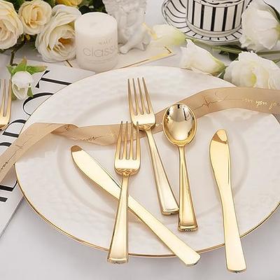 WDF 500PCS Gold Plastic Silverware Set Disposable - Gold Cutlery Set  Plastic Gold Utensils Set - 250 Gold Forks, 125 Gold Spoons, 125 Gold  Knives for Party, Birthday, Wedding - Yahoo Shopping