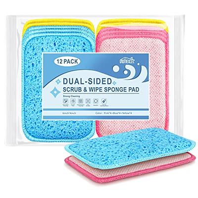 Sponge and Scrub Sponge wipe for Multi-Use Kitchen Cleaning Sponge Wipes,  Multicolor (Medium, Pack of 3)