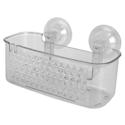 Aoibox 2 Pcs 4.88 in. W x 8.7 in. H x 15.74 in. D Glass Rectangular Bath Shower Shelf in Silver, 1 of Them with Towel Holder