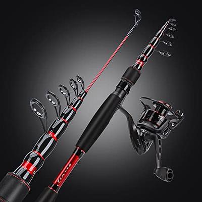 Fishing Pole Fishing Rod Reel Combo Full Kit with 2pcs 2.1m Telescopic  Fishing Rods 2pcs Spinning Reels Fishing Lures Hook Accessories Telescopic