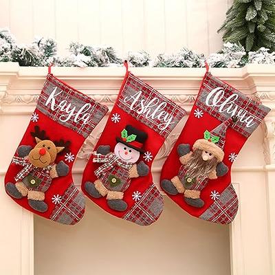 Christmas Stockings Large Xmas Stockings Decorations, Santa, Snowman,  Reindeer Hanging Ornament For Christmas Tree, Christmas Decorations For  Family H