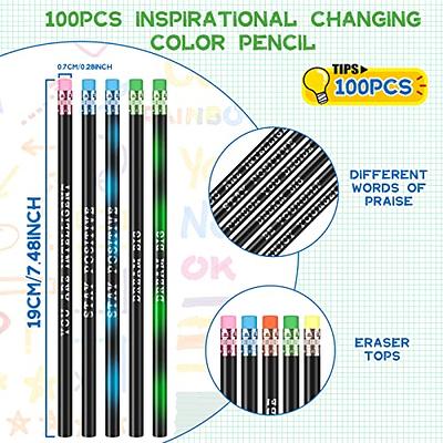 40 Pieces Color Changing Mood Pencil with Eraser Wooden Pencils Heat Activated Color Changing Pencils Thermochromic Assorted Colors with Black Change