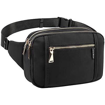 WESTBRONCO Fanny Packs for Women Men, Belt Bag with 4 Zipper Pockets,  Fashion Waist Packs, Lightweight Crossbody Bags with Adjustable Strap for