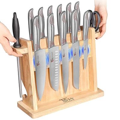 SYOKAMI Knife Block Set, 14 Pieces Japanese Style Knife Set With Wooden  Block, High Carbon Stainless Steel Ultra Sharp Kitchen Knife With Ergonomic  Handle, Including Honing Steel and Shears, Red - Yahoo Shopping