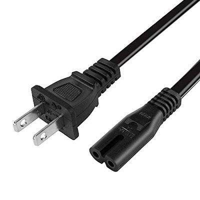 6FT 2 Prong Power Cord Cable Compatible TCL Roku Smart LED LCD HD TV [UL  Listed]