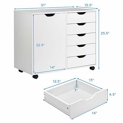 Storage Cabinet Dressers with Wheels Mobile Organizer Drawers for Offi