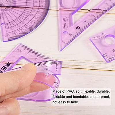 Transparent Straight Ruler,0-20cm,Square Cube Acrylic Ruler Measuring Tool  Lightweight Durable for Students Drawing and Drafting