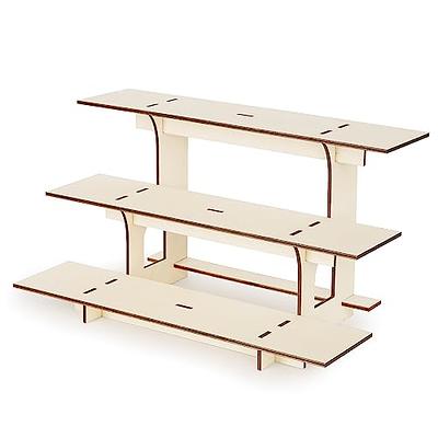 Torched 3-Tier Retail Table Display Stand with Shelves for Products -  Portable | 3 Step Riser Display Rack for Retail Table Top, Counter Top,  Craft