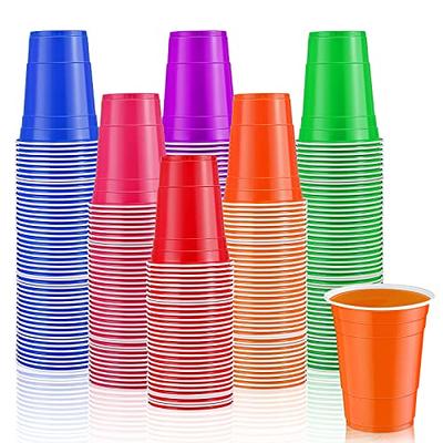 16-Ounce Plastic Party Cups in Blue (50 Pack) - Disposable Plastic