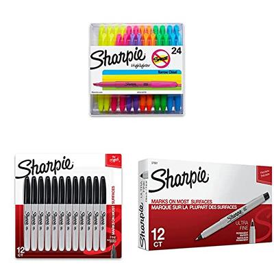 Sharpie Permanent Markers, Ultra Fine Point, Black, 12 Count