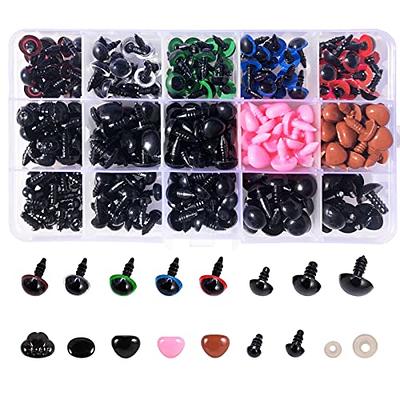  QUEFE 180pcs Large Safety Eyes and Noses for Amigurumi, 16-30mm  Plastic Black Eyes with Washers for Crochet Animals, Puppet, Stuffed Animal  and Teddy Bear
