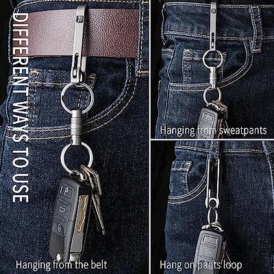 FEGVE Titanium Key Belt Clip Keychain Clip for Men, Belt Loop Key Ring  Chain Holder Key Hook for Pants Purse-1pcs - Yahoo Shopping