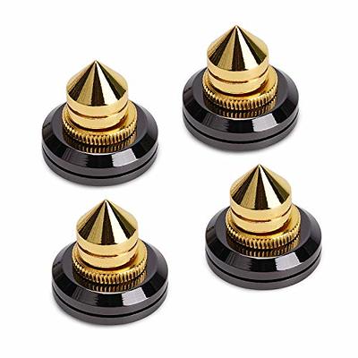 Facmogu 4 PCS Stainless Steel Speaker Spike Shockproof 28-32mm Adjustable  Isolation Feet Stand Cone Pad for Turntable Amplifier CD DAC Recorder with