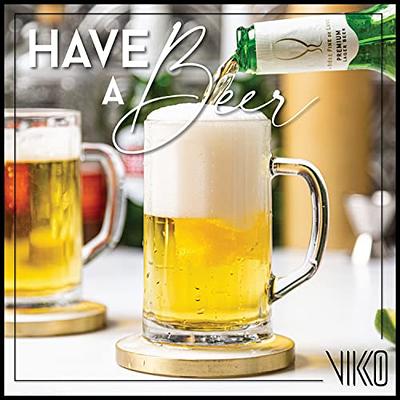 Vikko Beer Mug, Set of 4 Glass Beer Mugs, 17 Ounce, Dishwasher Safe Durable  Drinking Glass for Craft Brews, Beer or Water - Yahoo Shopping