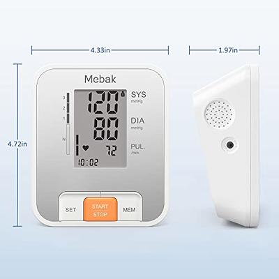 Blood Pressure Monitor, Mebak BP Machine Upper Arm Cuff,Automatic Digital  High Blood Pressure Monitor for Home Use, Pulse Rate Monitoring Silver -  Yahoo Shopping