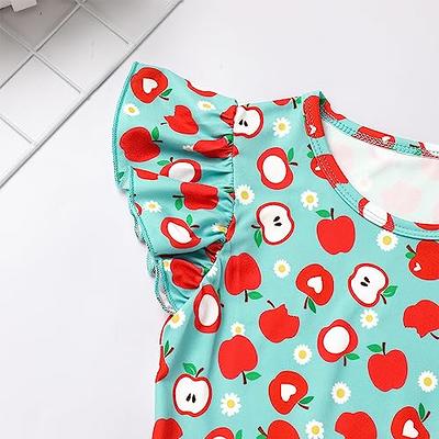 Back to School Outfits for Girls: Back to School Dress Kindergarten Clothes  Kids First Day of School Outfits for Girls Toddler Summer Dresses Apple  Pencil Notebooks Print Green Apple 5-6X - Yahoo