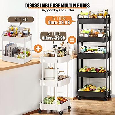 3-Tier Rolling Cart Wiht Drawer Multifunctional Utility Cart Craft