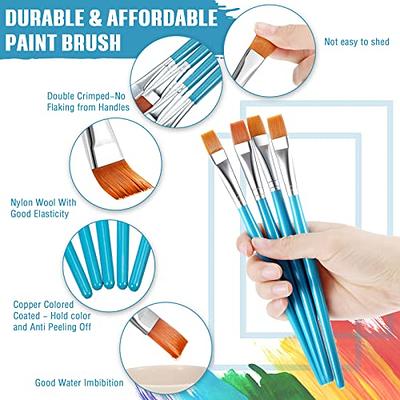  Flat Painting Brush Colorful Craft Brushes Material Pen Holder  bristles 10pcs for Acrylic Paint for Oil Painting