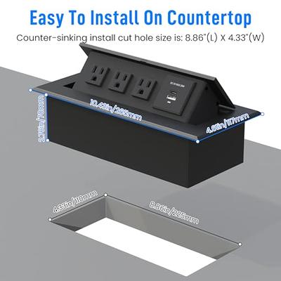 Pop Up Outlet for Countertop, 45W USB C Counter Outlet Charging Station,12  Outlets & 4