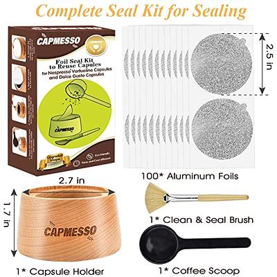 Nessus Reusable Vertuo Capsule Kit, [ALSeal EZ FIT] for Reusable Nespresso  Pods with 150 Pcs Aluminum Foil Seal Lids, Holder, Brush, for Refilling  Nespresso Vertuo Pods Reusable Vertuoline Pod - Yahoo Shopping