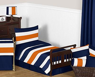 Sweet Jojo Designs Navy Decorative Accent Throw Pillows for Stripe Collection | Set of 2