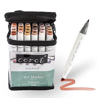 corot 24pcs Skin Tone Drawing Markers Set,Alcohol Based Blender