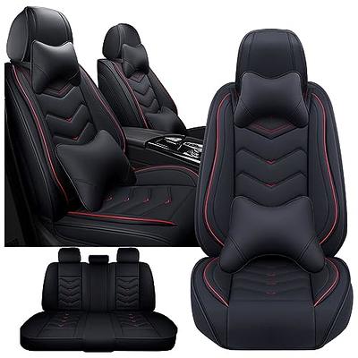 5 Seats Car Seat Covers Full Set PU Leather Front Rear Back Padded