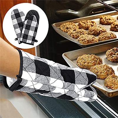 Oven Mitts and Pot Holders Set - 4pcs Long Cotton Puppet Oven