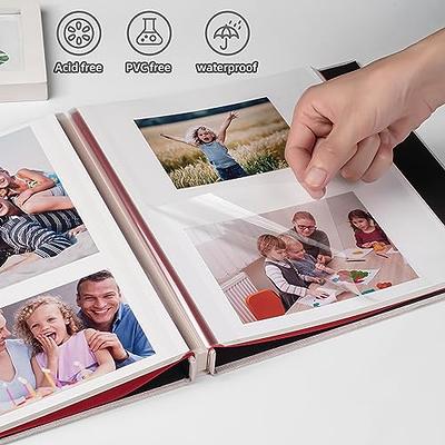 Artfeel Photo Album Self Adhesive Pages Scrapbook Album,60 Pages Photo Book  for 4x6,5x7,8x10 Pictures,DIY Linen Cover Album for Baby Wedding