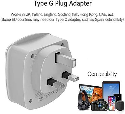 UK to US Travel Adapter, India to US Plug Adapter, Unidapt Adapters for  USA, 2-Pack, Plug Converter, USA Travel Adapter, EU to US with Dual Inputs,  Universal to American Outlet Plug 