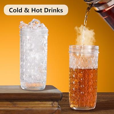 Glass Can Cup for Cold Beverages Iced Coffee Cup Smoothie 