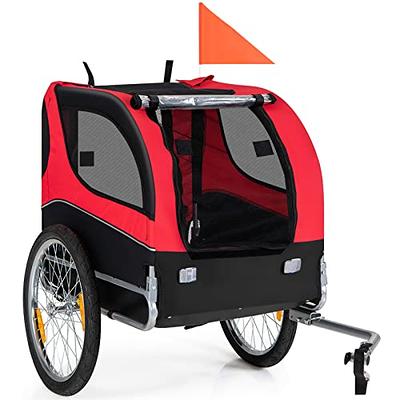 Dog Bike Trailer Folding Pet Bicycle Cart Wagon Carrier Pet Bike Safety Flag