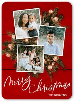 Sprigs on Red Christmas Card