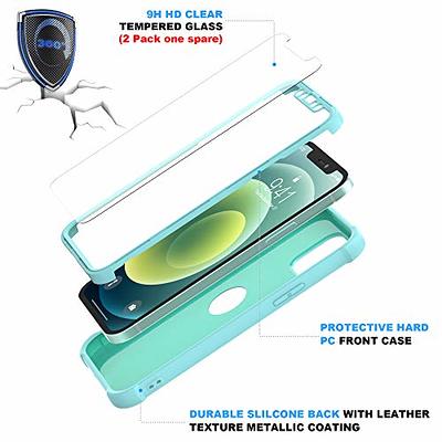 Designed for iPhone 12 Mini Case, ORETech Compatible with iPhone 12 Mini  Case with [2 x Tempered Glass Screen Protector]360° Full Body Protection  Hard