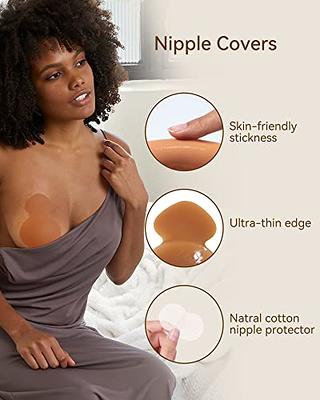 Sticky Bra Ultra-Thin Sticky Petals Nipple Covers Adhesive Strapless Bras  Breast Lift Pasties, Beige 