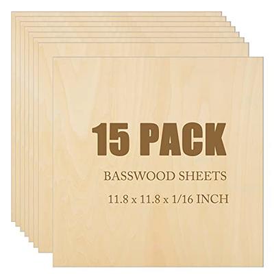 Thin Wood Sheets for Crafts, Wood Burning, Basswood Plywood (8 Pack)