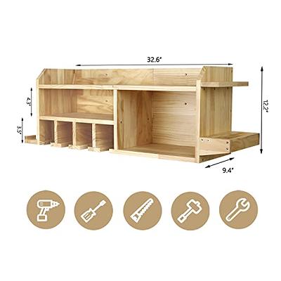 Compact Power Tool Organizer - Fully Assembled Wood Tool Chest and