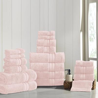 Amrapur Overseas 4-Piece Blush Cotton Quick Dry Bath Towel Set