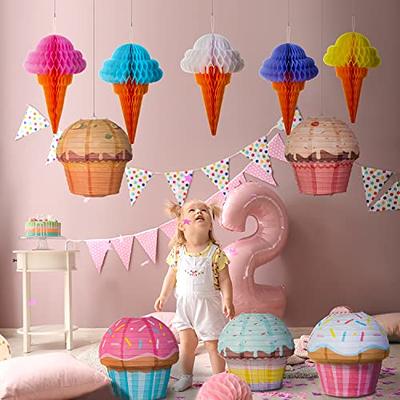 10pcs Donut Party Decoration Paper Lantern Cupcake Hanging Lanterns Ice Cream Kids Birthday Supplies Dessert Themed Baby Shower Decora Yahoo Ping