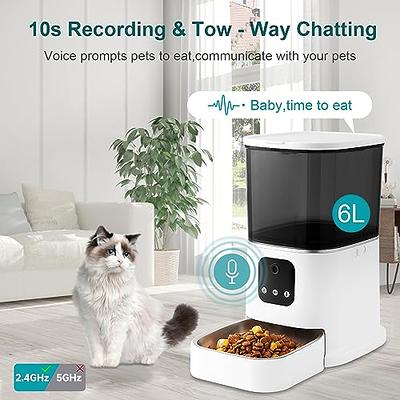 Automatic Cat Feeders 6L Smart Dog Feeder,Timer Voice and Video