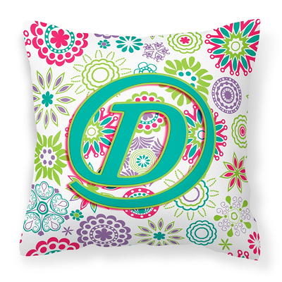 Carolines Treasures Letter S Flowers Pink & Teal Green Initial