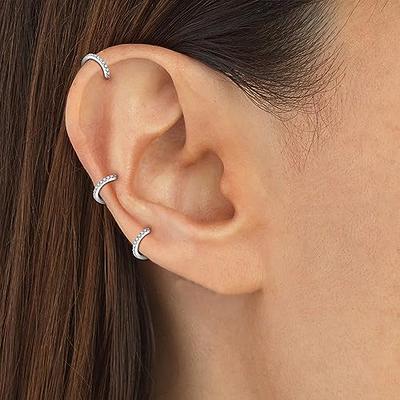 Tiny Cartilage Huggie Hoop Earring 925 Sterling Silver