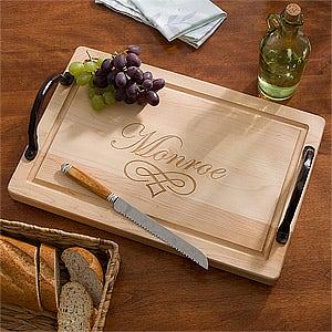 CPS Maple Wood Happy Couple with A Custom Name and Personalization Laser Engraved Letter H Cutting Board CPS