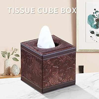 Tissue Box Holder Leather Brown Square Facial Tissue Box Cover Pumping Paper  Case Dispenser, Modern Napkin Holder for Bathroom Vanity Countertops,  Bedroom Dressers, Night Stands, Desks and Tables - Yahoo Shopping