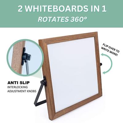 Desktop Dry Erase Board Personal Whiteboard with Stand! 11 x 11 Double-Sided  Magnetic Dry Erase