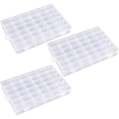 Clear Jewelry Box 6 Pack Plastic Bead Storage Container, Earrings